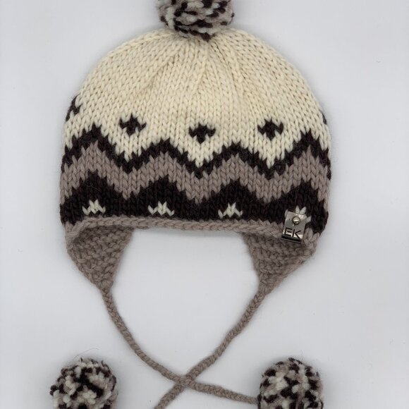 Hand Knitted Wool Beanie with Pom Pom - Picture 2 of 2